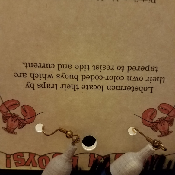 SOLD! Lobsta Buoys! Handcrafted Maine Earrings! - Picture 2 of 2